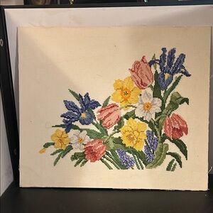 Floral Needlepoint Art